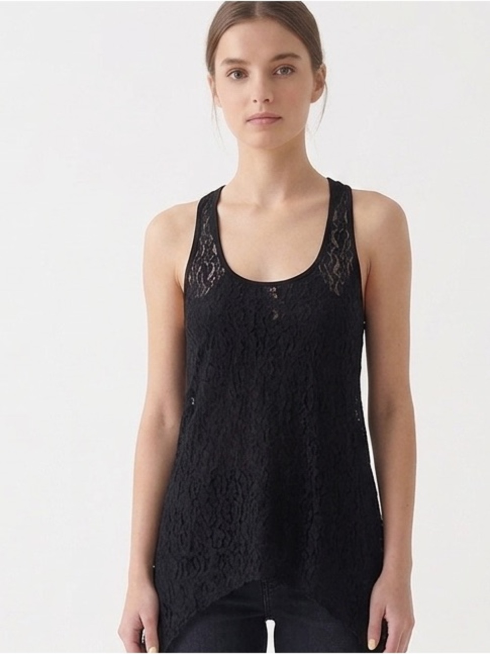 Vintage Dresden Floral Lace Racerback Tank Tunic Size L goth whimsical Boho Y2K
